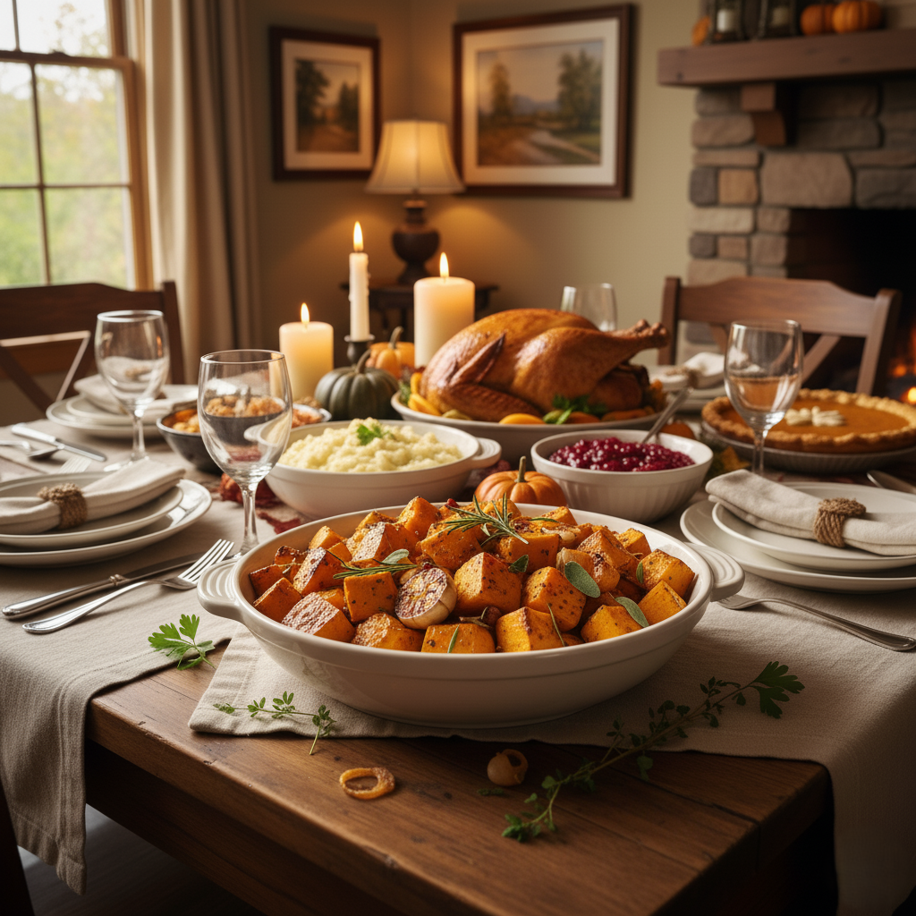 Healthy roasted pumpkin dish