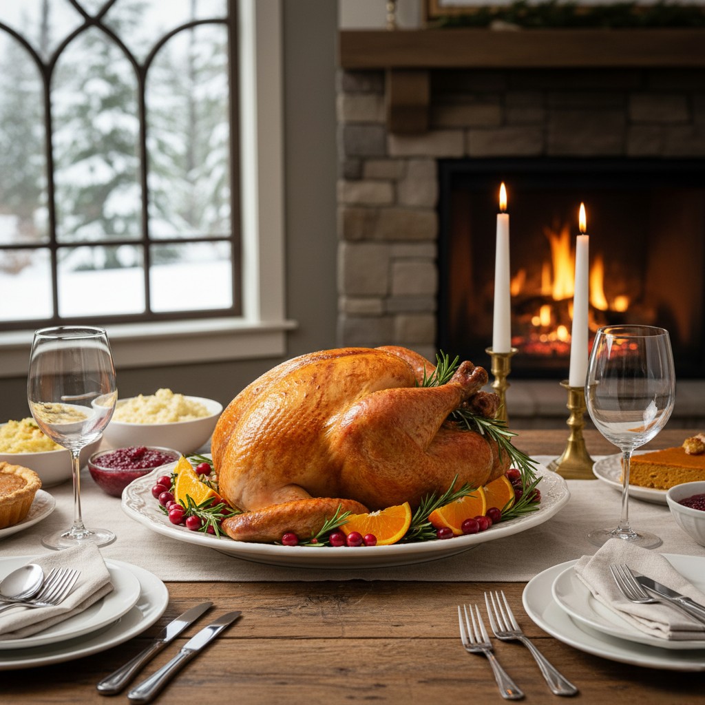 Healthy roasted Thanksgiving turkey